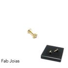 Piercing 6mm Ouro 18k Labret Placa Microderme Flor Estrela Luz Pedra Branca k5 - Fab Joias