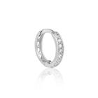 Piercing Argola Click de Ouro Branco 18k Com Zircônias