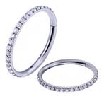 Piercing Argola Pedra Zirconia Titânio 6 8 10 Mm Clicker