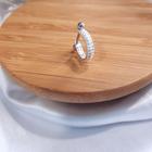Piercing Conch largo em prata 12mm com pedras Zircônia Prata 925 Delicado