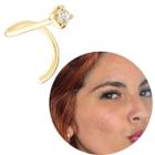 Piercing de nariz prata 925 banhado a ouro 18k ponto de luz