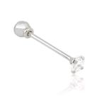 Piercing de Prata 925 Furo Trágus Ponto de Luz Zircônia 3mm