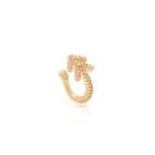 Piercing Fake de Flecha Cravejado Banho Ouro 18k