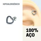 Piercing hélix coração vazado 100% aço (onp1002o)