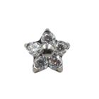 Piercing Para Orelha Mini Flor De Titânio Com Pedra Cristal