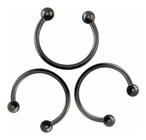 Piercing Septo Ferradura Nariz Cartilagem Preto Prata Ouro