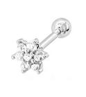 Piercing Tragus Flor de Lotus Cravejado Cartilagem em Prata 925