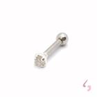 Piercing Tragus Ponto de Luz 2mm Haste 6mm Prata 925