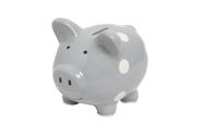 Piggy Bank Kate & Milo Mini Ceramic Grey com bolinhas brancas