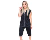 Pijama Adulto Feminino Aberto Pescador Regata Bermuda