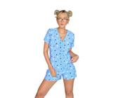 Pijama Adulto Feminino Curto Aberto Liganete Estampado Blogueira