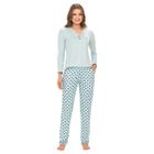 Pijama Adulto Feminino Manga Longa Inverno Visco Estampada