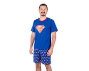 Pijama adulto masculino curto básico liso estampado netflix ancora super heróiherói