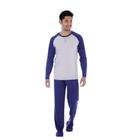 Pijama Adulto Masculino Liso Algodão Malha Canelada