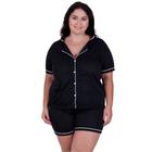 Pijama Americano Blogueirinha Com Botões Plus Size 50 52 54 56 - c11 PIJAMA BRENDA PLUS