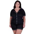 Pijama Americano Curto Gola Botão PLUS SIZE 50 52 54 56 - BRENDA PLUS