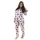 Pijama Americano Feminino Com Botões Manga Longa E Calça