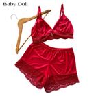 Pijama Baby Doll Feminino Adulto Microfibra e Renda Sensual / Conjunto Short Dool/ Camisete Pijama Luxo sexy estilo