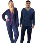 Pijama Casal de Inverno Kit Combinando Masculino e Feminino