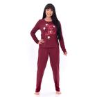 Pijama Conjunto Feminino Shine on Calça Malwee Inverno Vinho