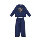 Pijama Conjunto Plush Agassalho Masculino Azul Marinho Infantil tamanhos 2/4/6/8/10/12/14 e 16 Anos