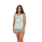 Pijama Curto Feminino Regata Mescla de Verão