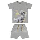 Pijama Curto Infantil Elian Dinossauro Rex Masculino Brilha Escuro