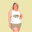 Pijama curto Plus Size, Personagem, Tecido Soft Trend, Tamanho 54