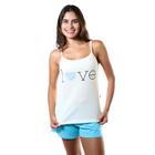 Pijama De Alça Verão Feminino Love Basico 100% Algodão