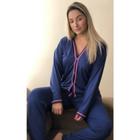 Pijama De Frio Blogueirinha aberto com Botões, roupa para dormir inverno