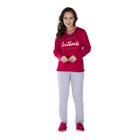 Pijama De Frio Mulher Plus Size Tecido Canelado Roupa De Dormir Grande Tamanhos Especiais