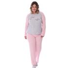 Pijama De Inverno Feminino Plus Size Plush Tamanho Especial