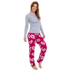 Pijama Feminimo Longo E-Pijama By Sepié 6059/LS223 Algodão/Viscolycra Pink Flor