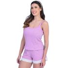 Pijama Feminino Curto - Babydoll de Calor Short Doll Canelado