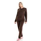 Pijama Feminino Fleece Plush Pelinhos Quentinho Inverno Frio Neve Peludinho