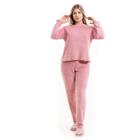 Pijama Feminino Fleece Plush Pelinhos Quentinho Inverno Frio Neve Peludinho