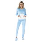 Pijama Feminino Longo Adulto Plush Quente Inverno Victory