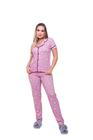 Pijama Feminino Longo com Manga Curta Adulto Suede