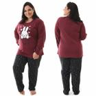 Pijama Feminino Longo Plus Size Inverno Frio Linda Morena