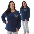 Pijama Feminino Longo Plus Size Inverno Frio Lindo