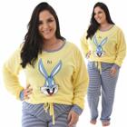 Pijama Feminino Longo Plus Size Inverno Frio Lindo