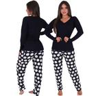 Pijama Feminino Outono Inverno Viscose Bicolor