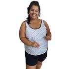 Pijama Feminino Plus Size algodão Short, Regata Bata