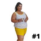 Pijama Feminino Plus Size algodão Short, Regata Bata