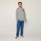 Pijama Flanela Xadrez Winter Azul e Cinza - Masculino