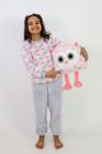 Pijama fleece losango prata feminino infantil