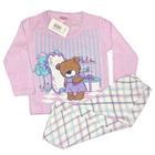 Pijama infantil com calça rotativa feminino inverno