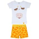 Pijama Infantil Curto Branco Girafa Tip Top
