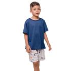 Pijama Infantil Diones Menino Com Camiseta Lisa e Shorts