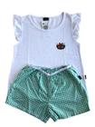 Pijama Infantil Feminino C9CN Tam 06 - Hering Shorts Xadrez Verde.